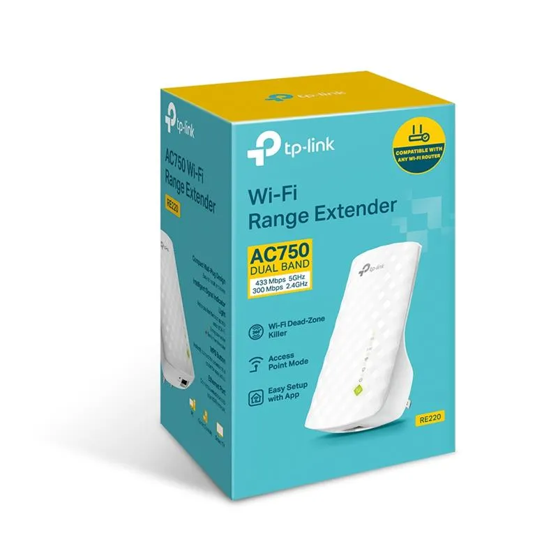 Бездротовий повторювач/розширювач WiFi сигналу TP-Link RE220 - мініатюра 4