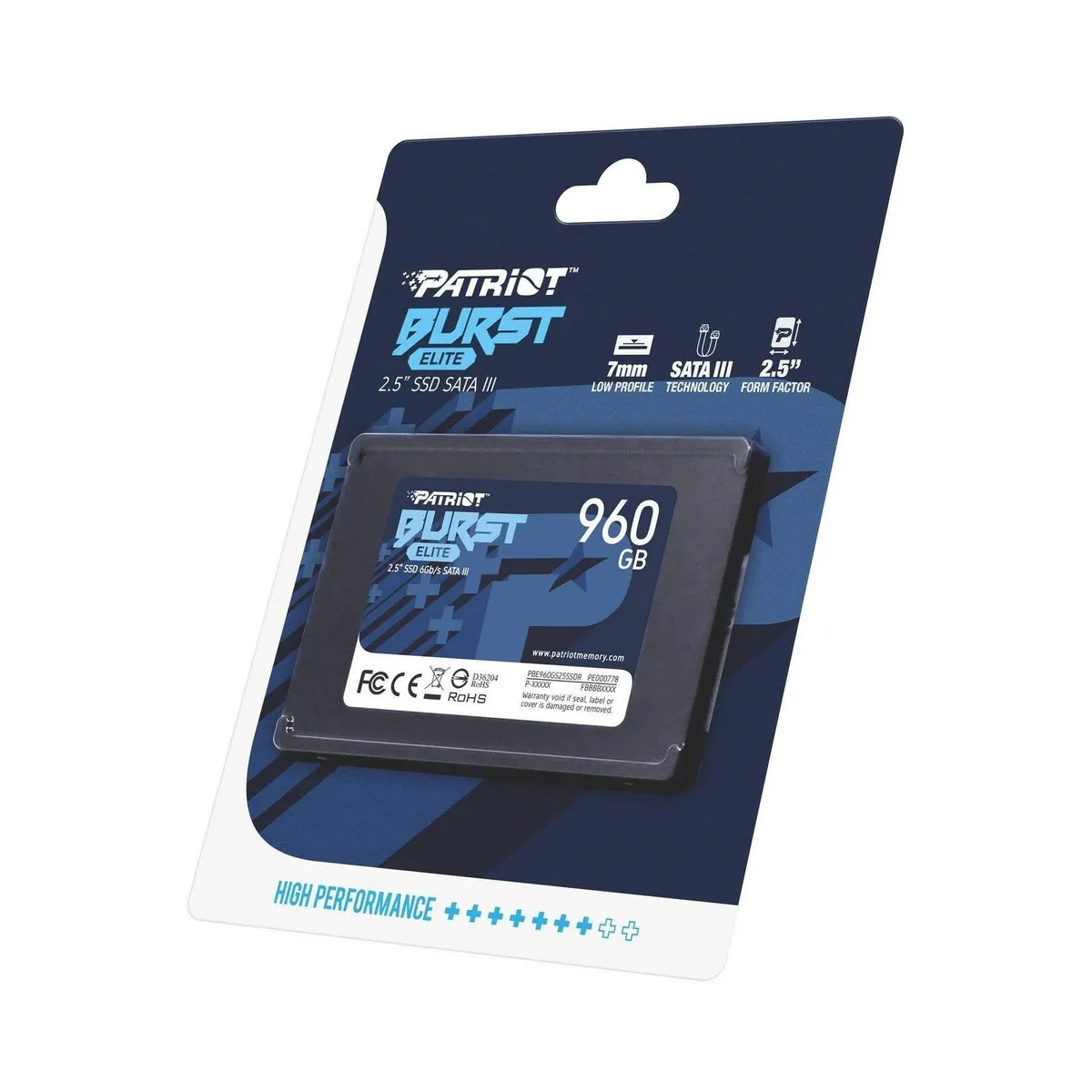 Накопичувач SSD  960GB Patriot Burst Elite 2.5" SATAIII TLC (PBE960GS25SSDR) - мініатюра 4
