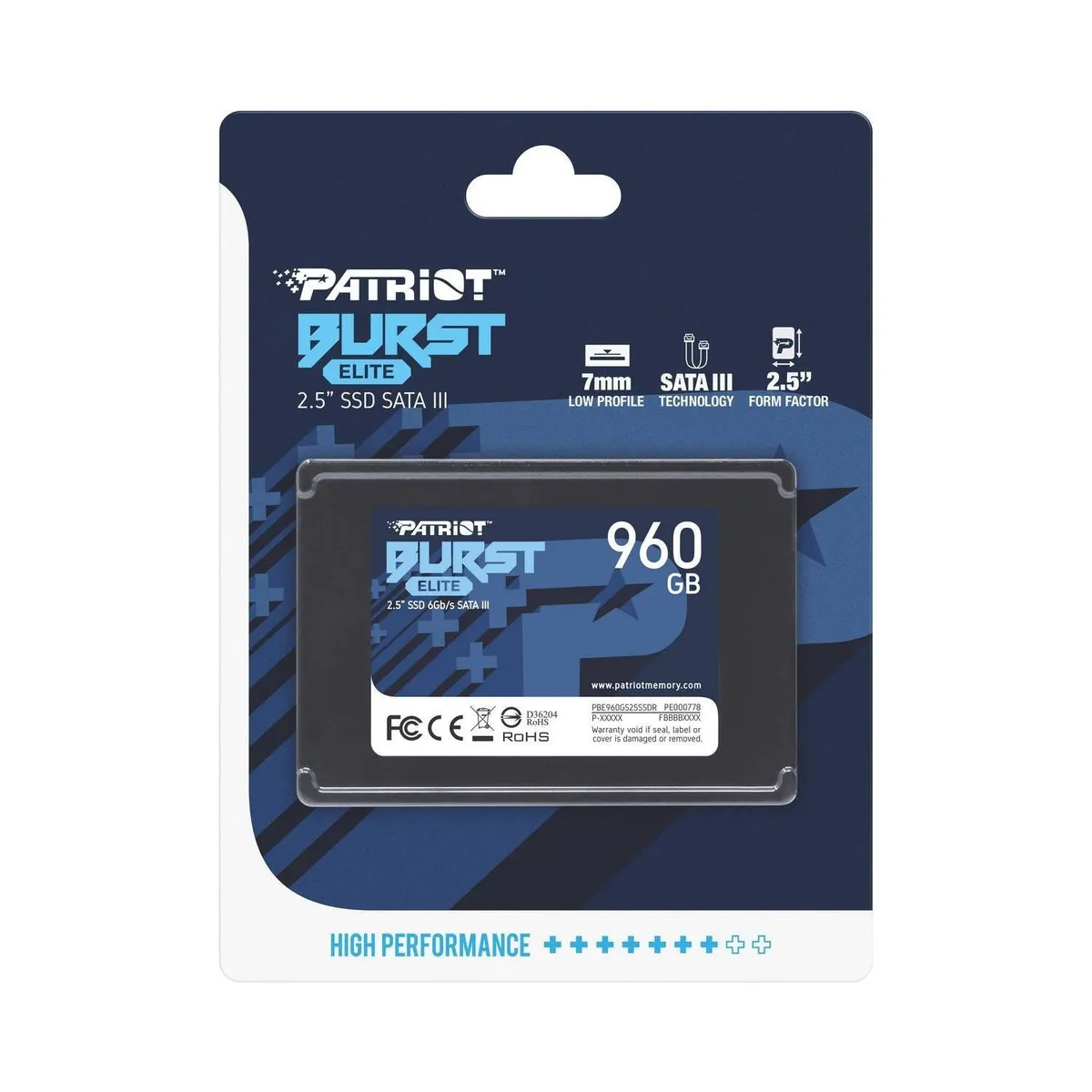 Накопичувач SSD  960GB Patriot Burst Elite 2.5" SATAIII TLC (PBE960GS25SSDR) - мініатюра 6