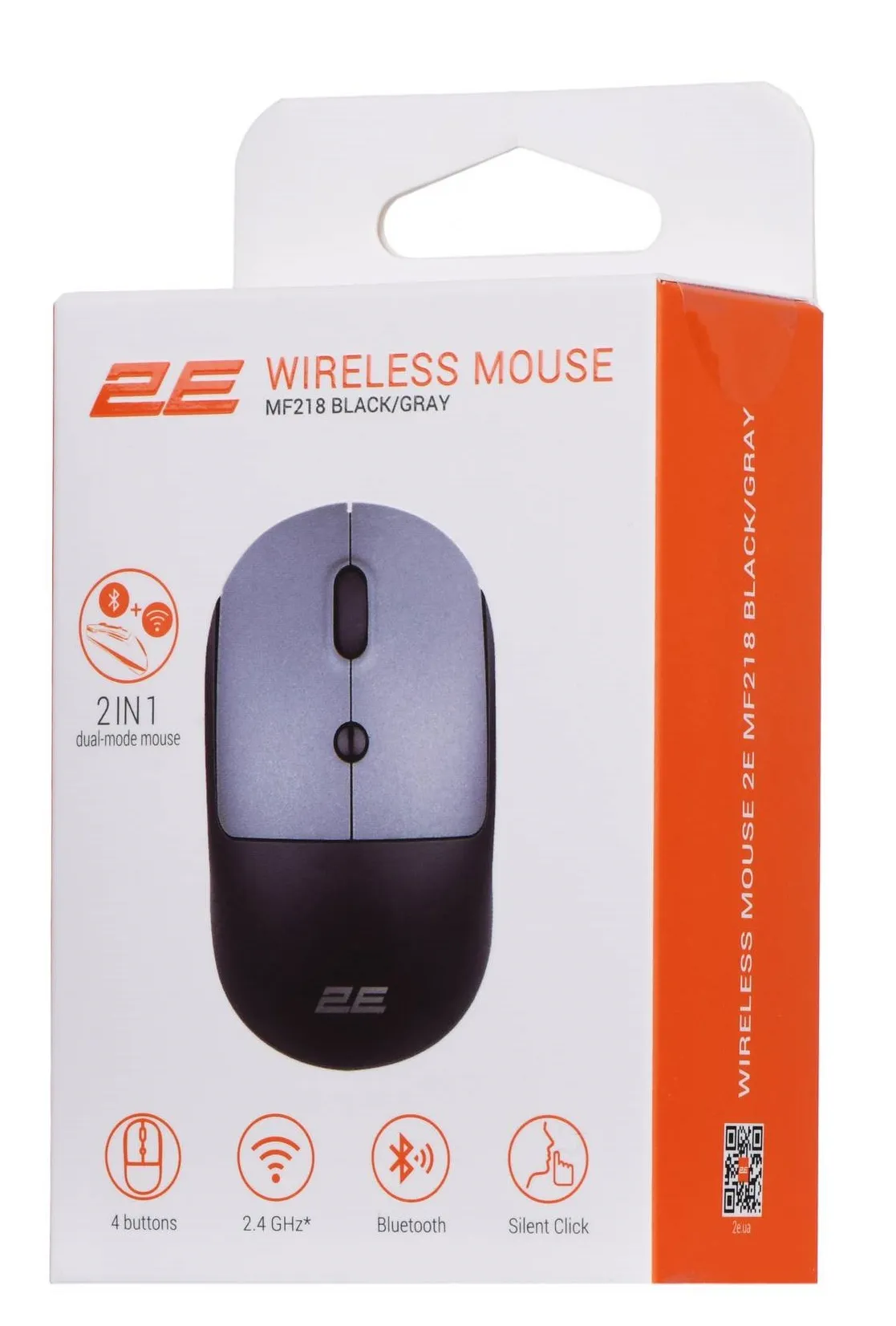 Миша бездротова 2E MF218 Silent Black/Gray (2E-MF218WBG) - мініатюра 3