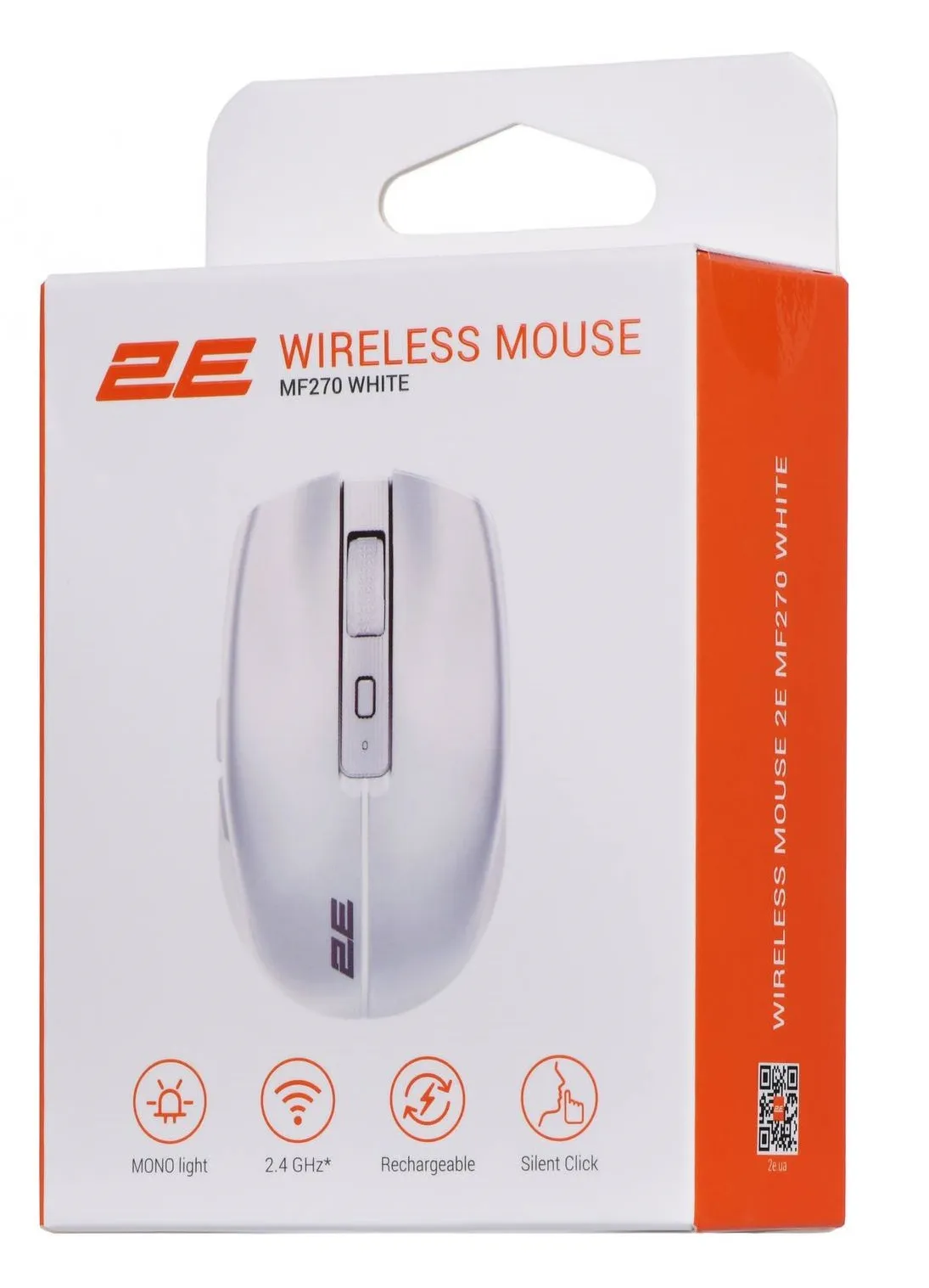 Миша бездротова 2E MF270 Silent Rechargeable WL White (2E-MF270WWH) - мініатюра 3