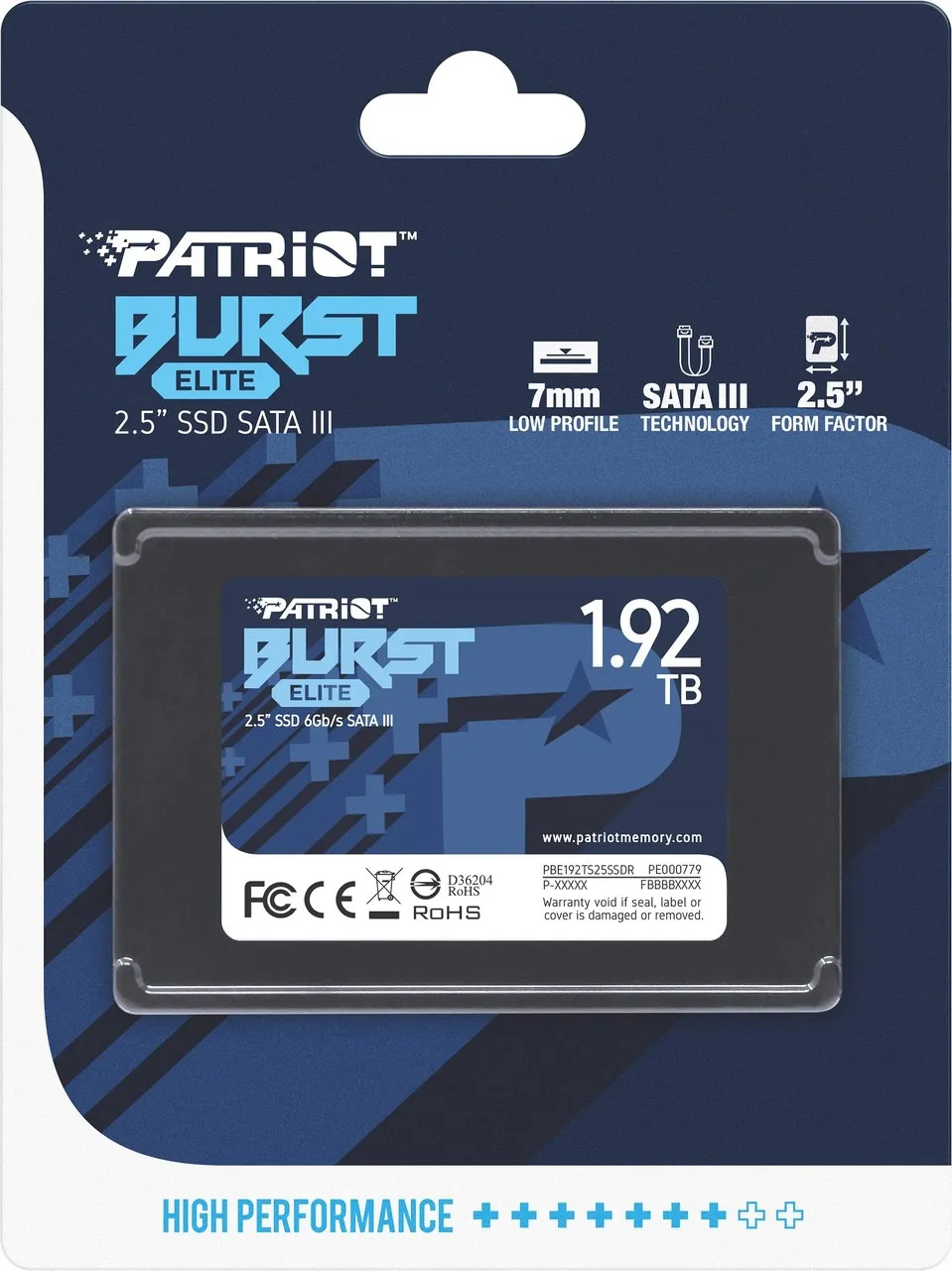 Накопичувач SSD 1.92TB Patriot Burst Elite 2.5" SATAIII TLC (PBE192TS25SSDR) - мініатюра 6