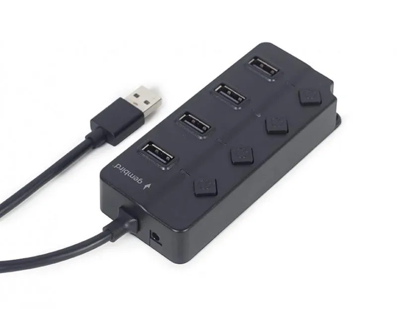 USB-хаб Gembird 4 ports (UHB-U2P4P-01) з вимикачами - зображення 1