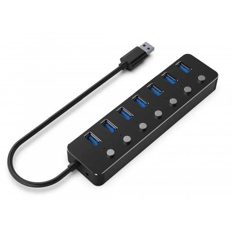USB-хаб Gembird 7 ports Black (UHB-U3P7P-01) з вимикачами - мініатюра 5