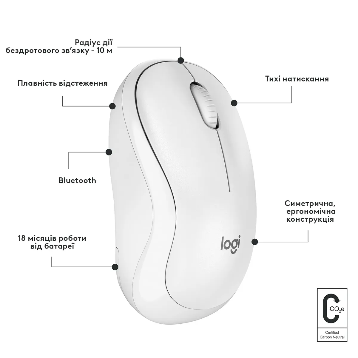 Миша бездротова Logitech M240 Silent Off White (910-007120) - мініатюра 3