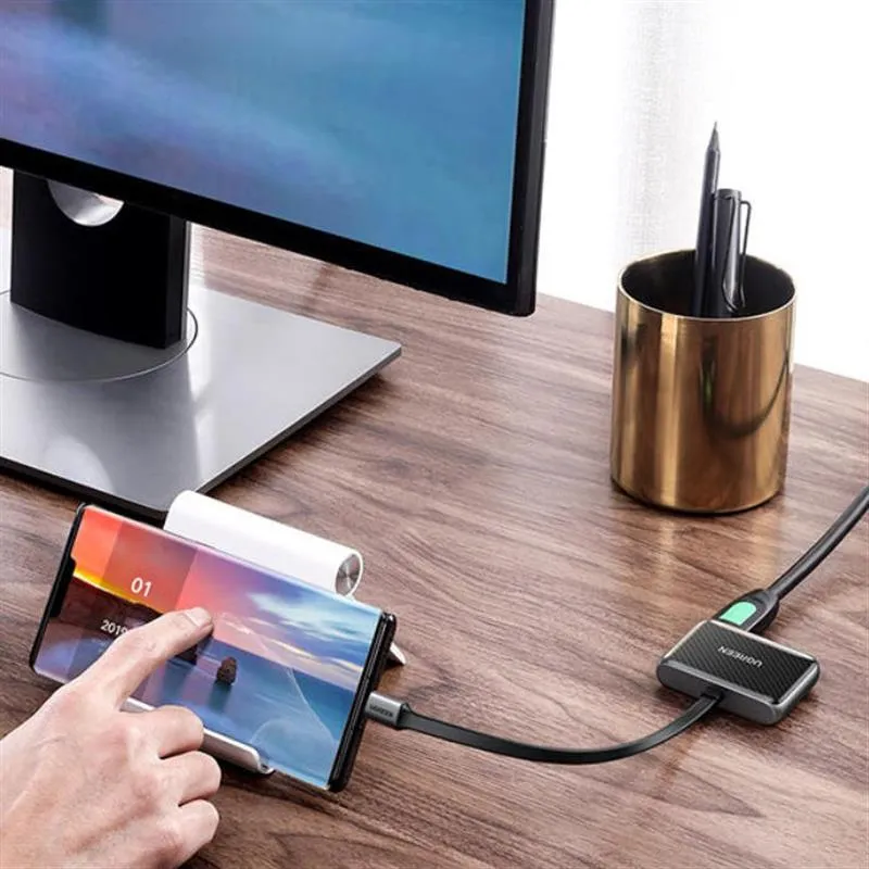 Адаптер Ugreen CM303 HDMI+VGA - USB Type-C (F/M), Black (70549) - мініатюра 3