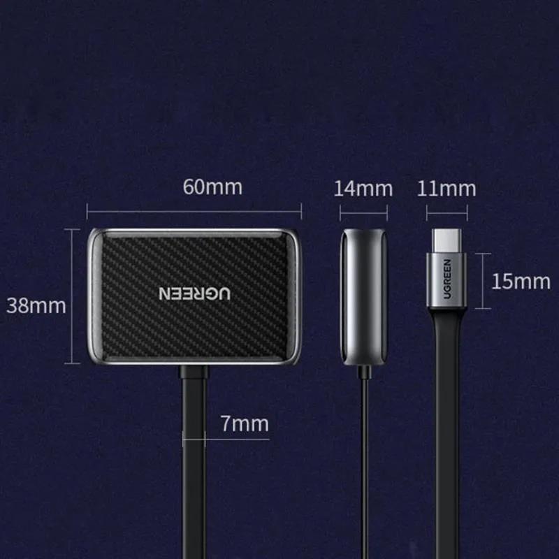 Адаптер Ugreen CM303 HDMI+VGA - USB Type-C (F/M), Black (70549) - мініатюра 4