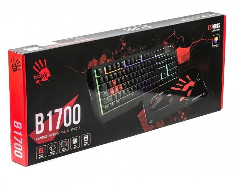 Комплект (клавіатура, миша) Bloody B1700 Black - мініатюра 7