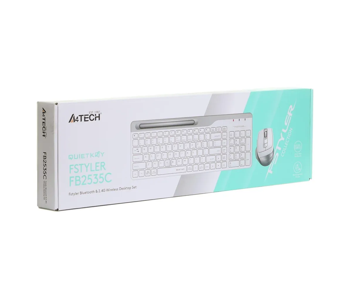 Комплект (клавіатура, миша) бездротовий A4Tech FB2535C Icy White - зображення 1