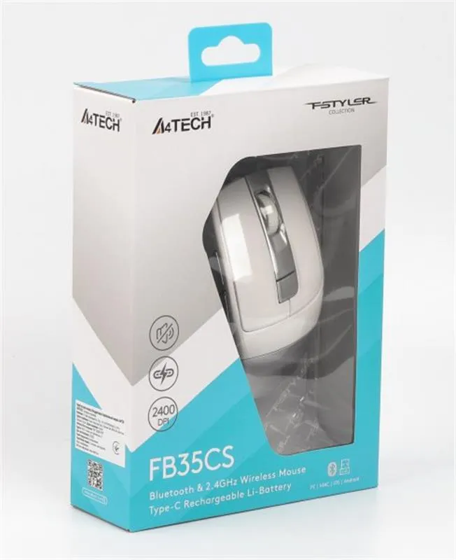 Миша бездротова A4Tech Fstyler FB35CS Icy White - мініатюра 6