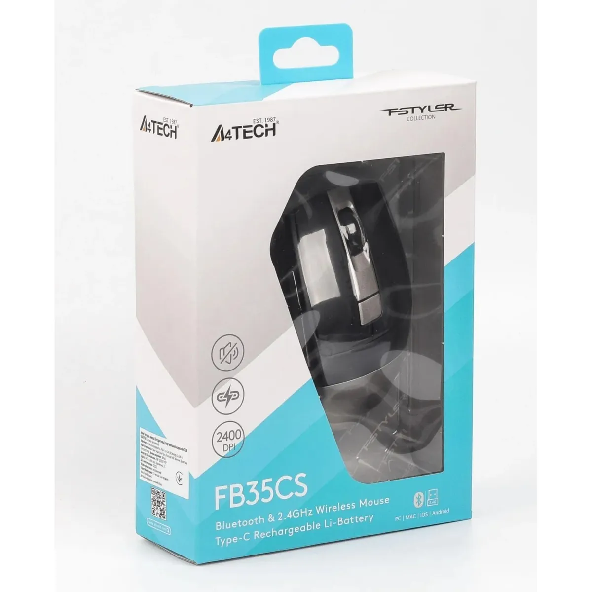 Миша бездротова A4Tech Fstyler FB35CS Smoky Grey - мініатюра 4