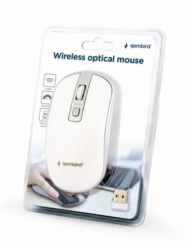 Миша бездротова Gembird MUSW-4B-06-WS White/Silver - мініатюра 3