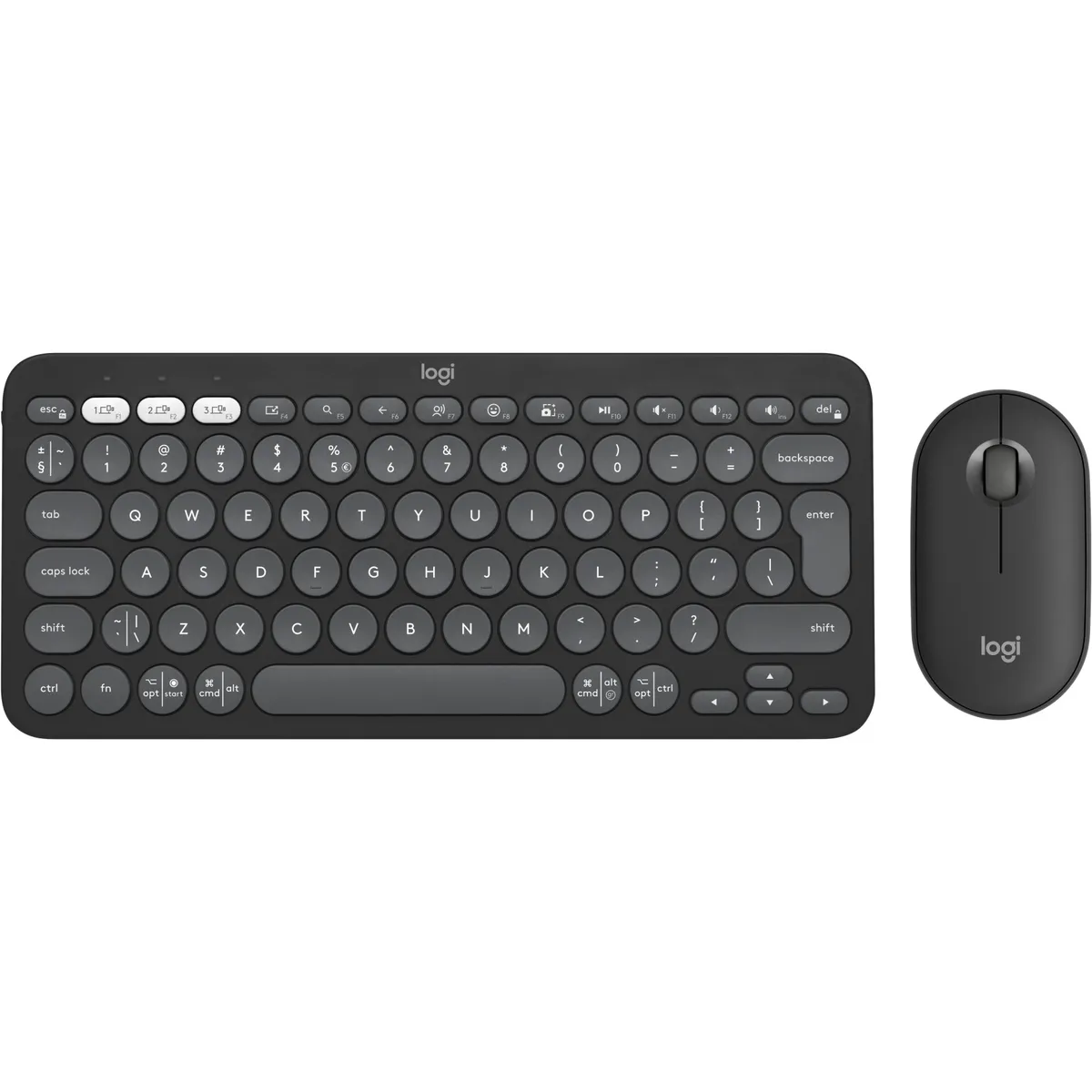 Комплект (клавіатура, миша) бездротовий Logitech Pebble 2 Combo Graphite (920-012239) - зображення 1