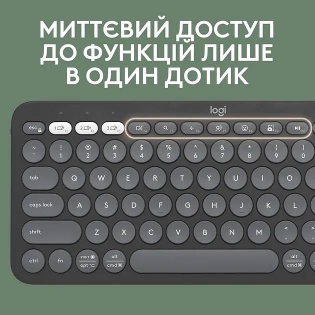 Комплект (клавіатура, миша) бездротовий Logitech Pebble 2 Combo Graphite (920-012239) - мініатюра 7