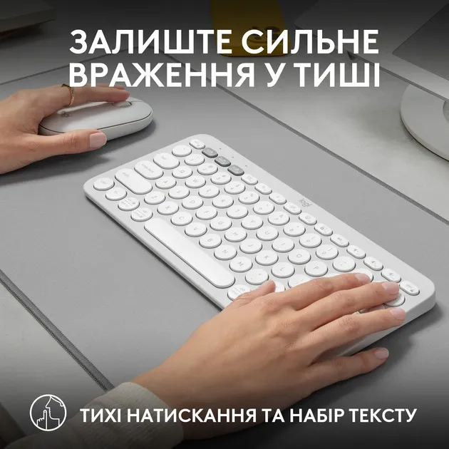 Комплект (клавіатура, миша) бездротовий Logitech Pebble 2 Combo White (920-012240) - мініатюра 13