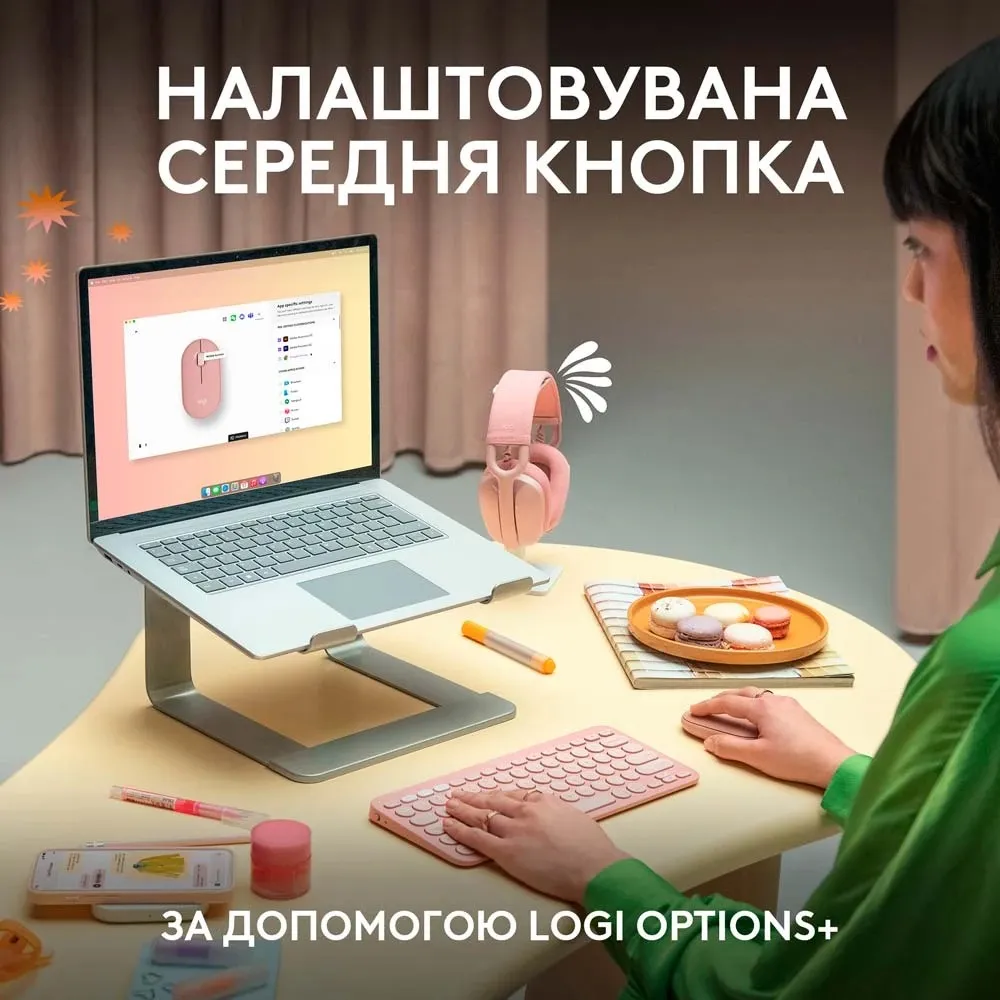 Миша бездротова Logitech Pebble Mouse 2 M350s Graphite (910-007015) - мініатюра 5