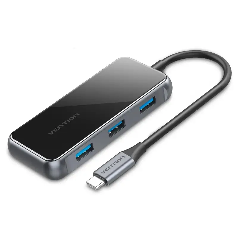 Концентратор Vention 5 в 1 Type-C-HDMI-USB-PD 3USB 3.0 4K 60Hz 87W 0.15m Black (TFBHB) - зображення 1