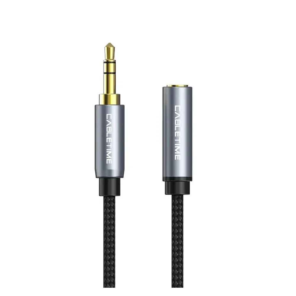 Кабель Cabletime Audio 3.5 мм - 3.5 мм (M/F), 1 м, Black, 3 pin (CF11H) - зображення 1