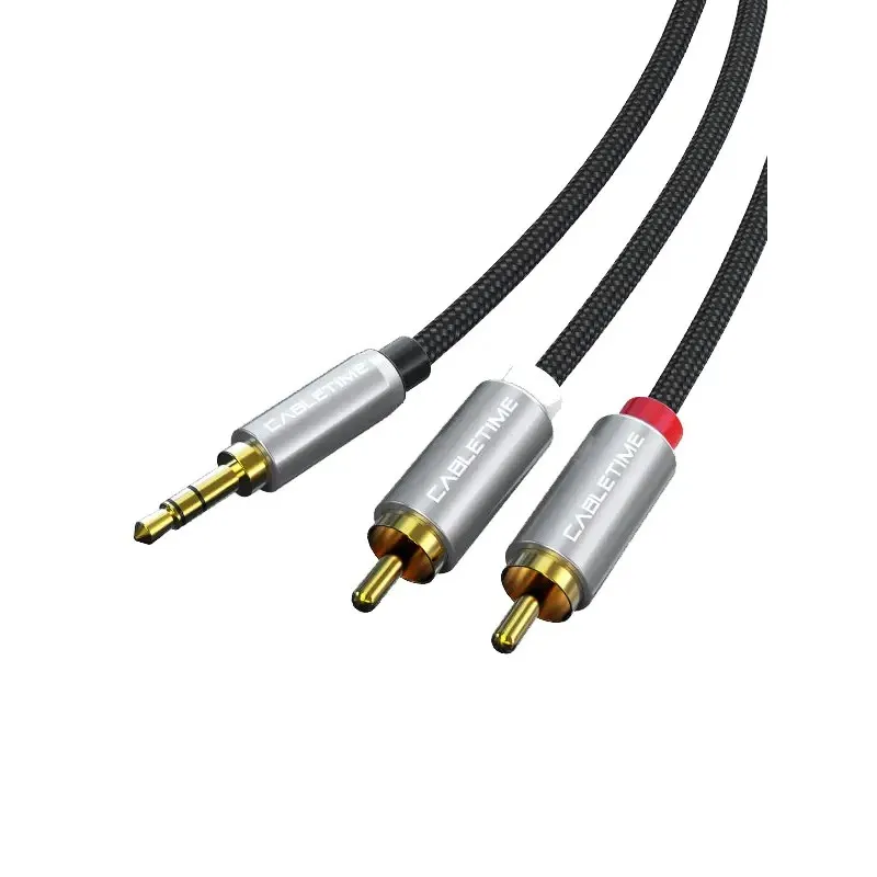 Кабель Cabletime 3.5 мм - 2xRCA (M/M), 1 м, Black (CF13H) - зображення 1