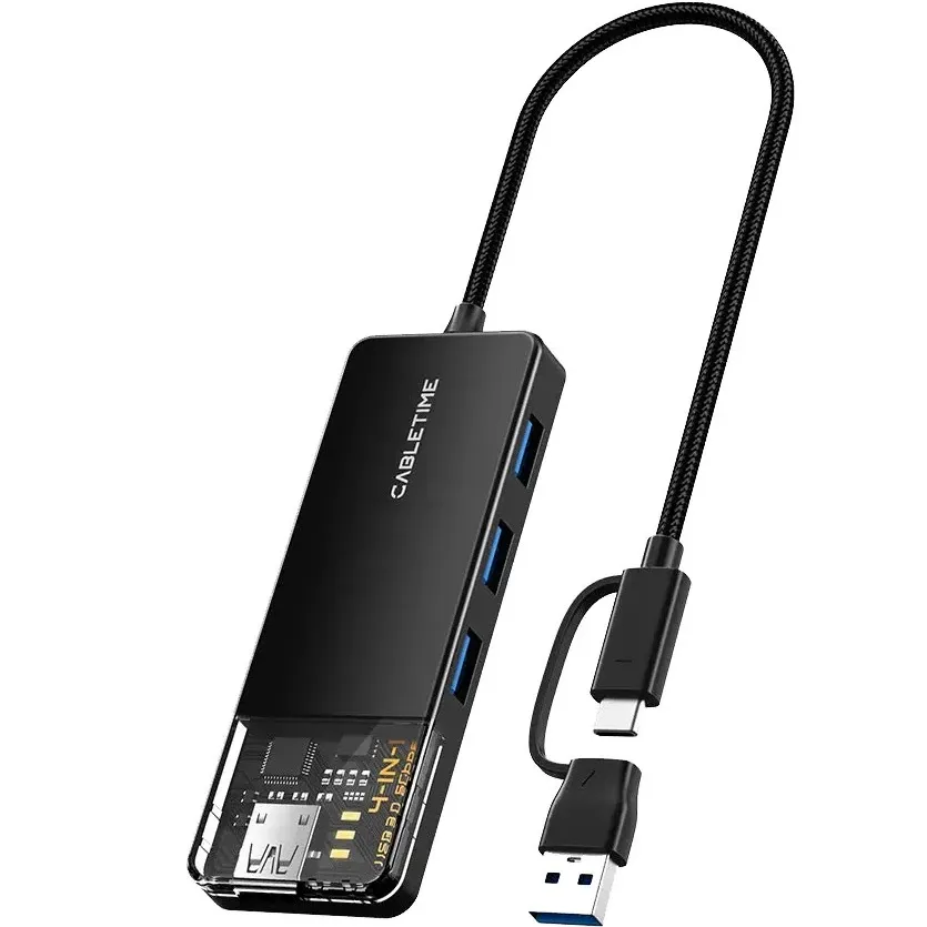 USB-хаб Cabletime CB03B USB Type-C 4-в-1 - мініатюра 7