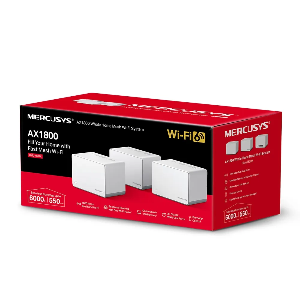 WiFi Mesh система Mercusys Halo H70X 3-pack - мініатюра 4