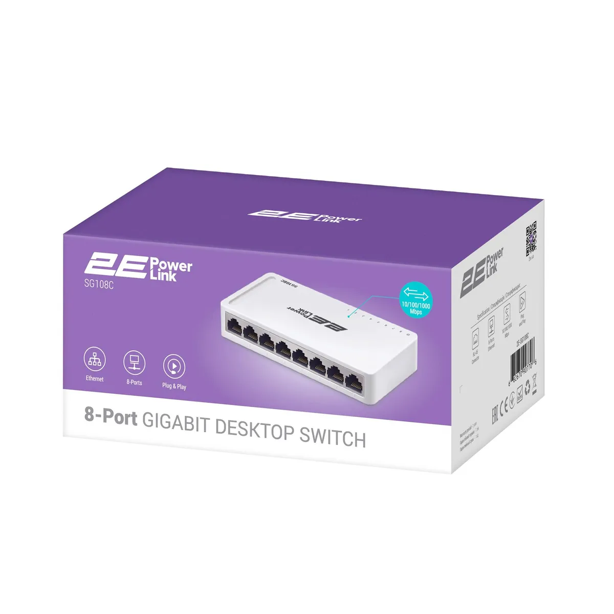 Комутатор 2E PowerLink SG108C (8xGE, некерований) - мініатюра 6