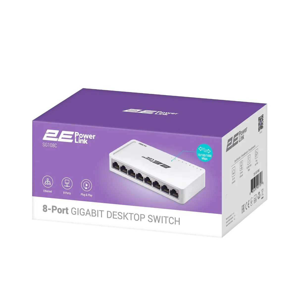 Комутатор 2E PowerLink SF108C (8xFE, некерований) - мініатюра 4