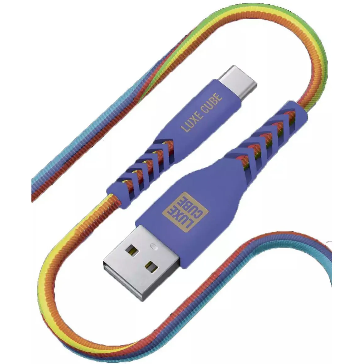 Кабель Luxe Cube Kevlar USB - micro USB (M/M), 1.2 м, райдужний (8886668686259) - мініатюра 3