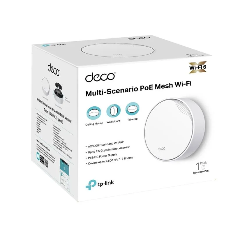 WiFi Mesh-система TP-Link Deco X50 PoE(1-pack) - мініатюра 12