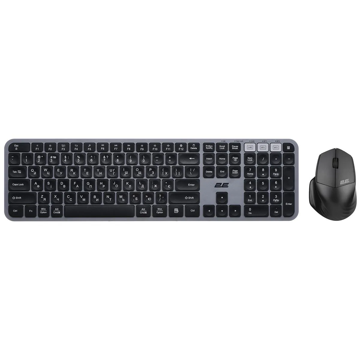 Комплект (клавіатура, миша) бездротовий 2E MK440 Grey/Black (2E-MK440WBGR_UA) - зображення 1