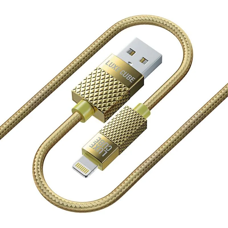 Кабель Luxe Cube Premium USB - Lightning (M/M), 1 м, золотистий (8886668686150) - зображення 1