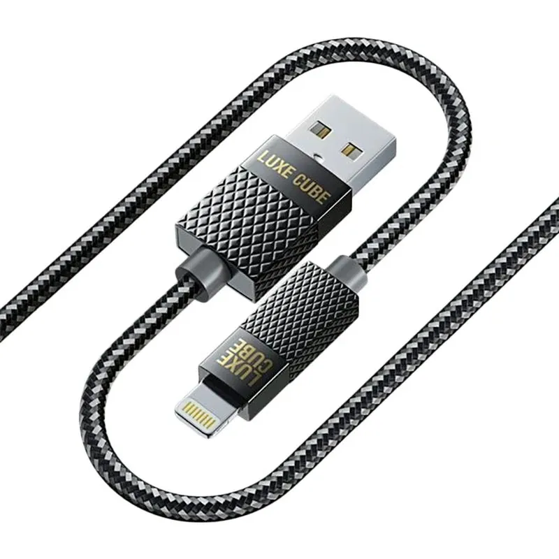 Кабель Luxe Cube Premium USB - Lightning (M/M), 1 м, серый (9780201379648) - зображення 1