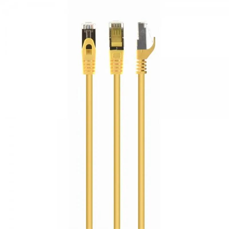 Патч-корд S/FTP Cablexpert (PP6A-LSZHCU-Y-20M) cat.6a, литий, 50u "штекер із засувкою, 20м, жовтий - зображення 1