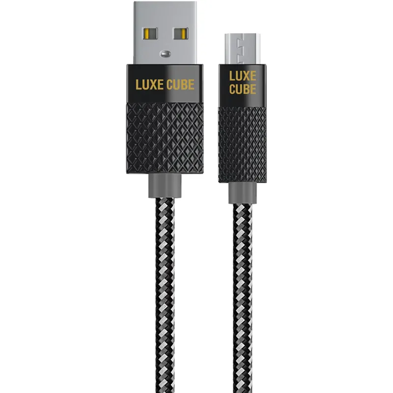 Кабель Luxe Cube Premium USB - micro USB (M/M), 1 м, сірий (8886668686167) - мініатюра 3