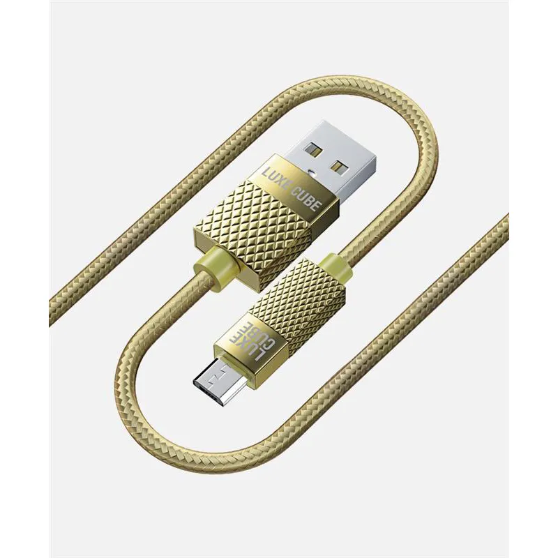 Кабель Luxe Cube Premium USB - micro USB (M/M), 1 м, золотистий (8889986489885) - мініатюра 4