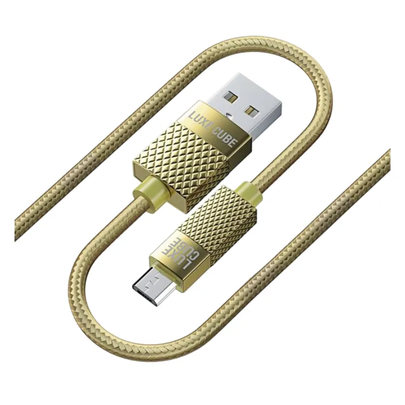 Кабель Luxe Cube Premium USB - micro USB (M/M), 1 м, золотистий (8889986489885) - мініатюра 5
