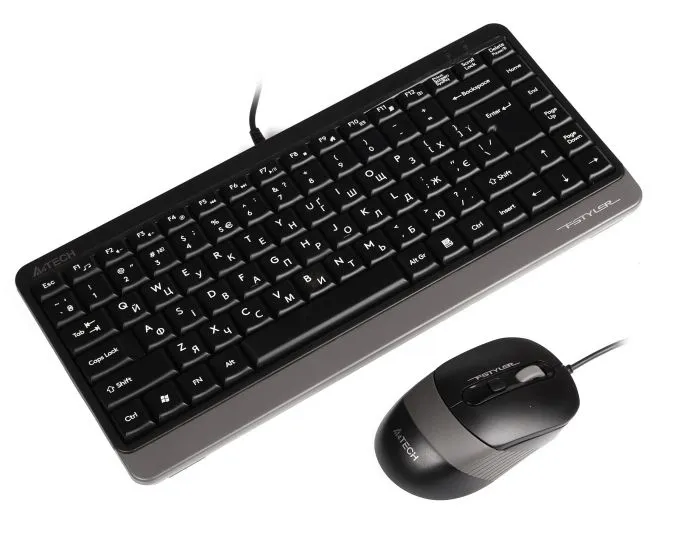 Комплект (клавіатура, миша) A4Tech Fstyler F1110 Grey USB - мініатюра 4