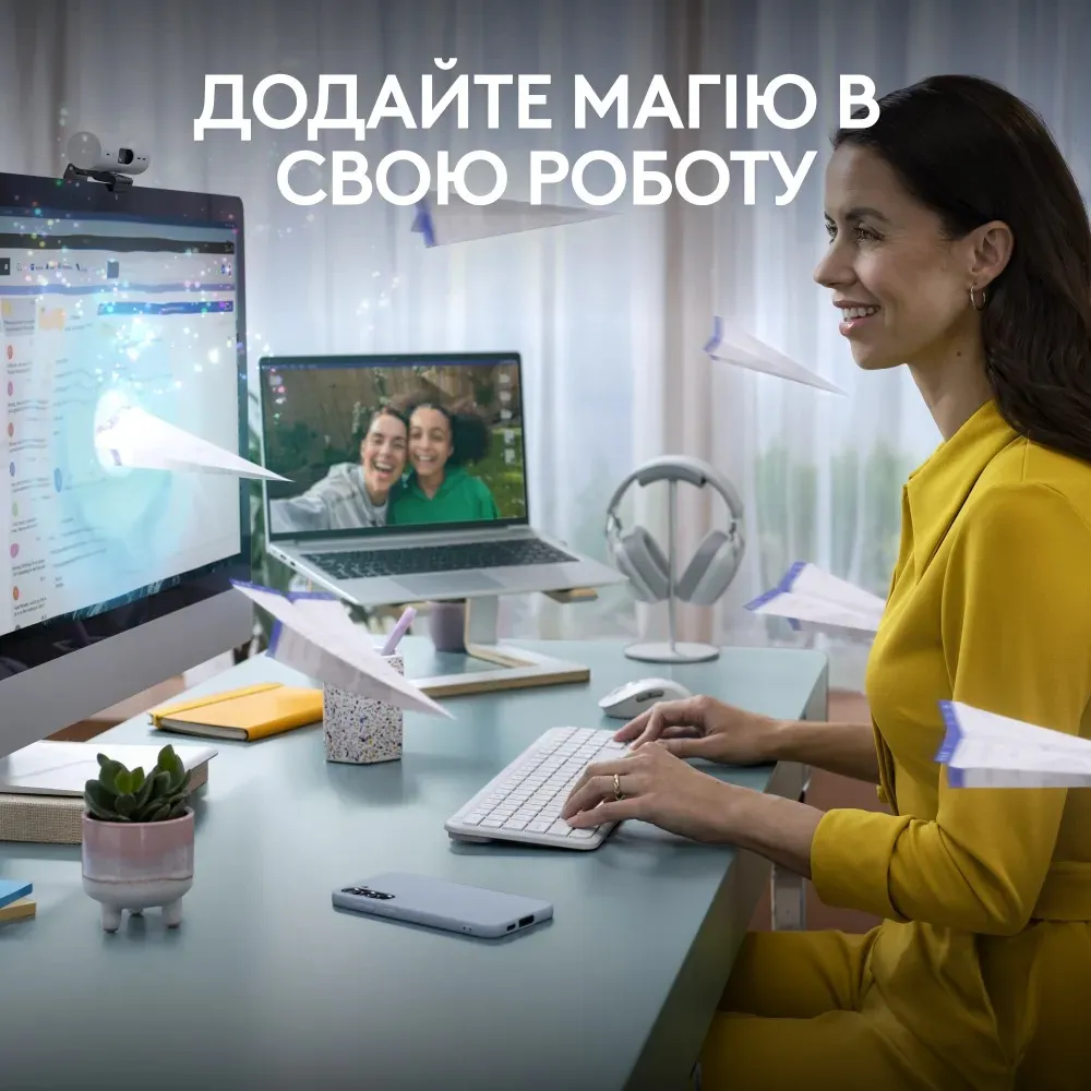 Комплект (клавіатура, миша) бездротовий Logitech Signature Slim Combo MK950 OffWhite (920-012491) - мініатюра 3