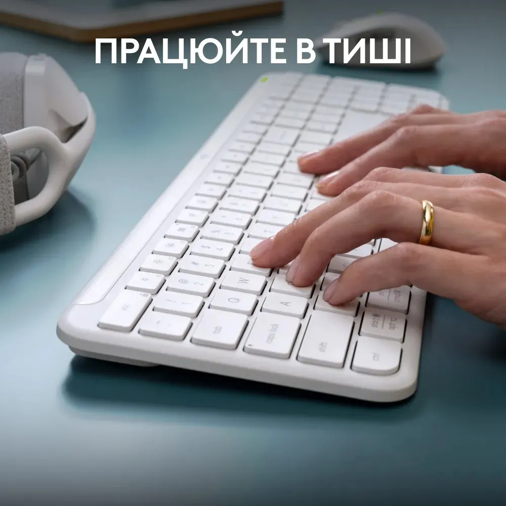 Комплект (клавіатура, миша) бездротовий Logitech Signature Slim Combo MK950 OffWhite (920-012491) - мініатюра 7
