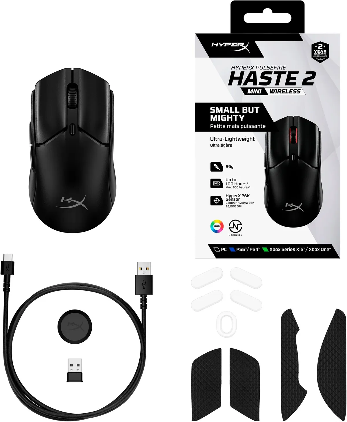 Миша HyperX Pulsefire Haste 2 mini Black (7D388AA) - мініатюра 10