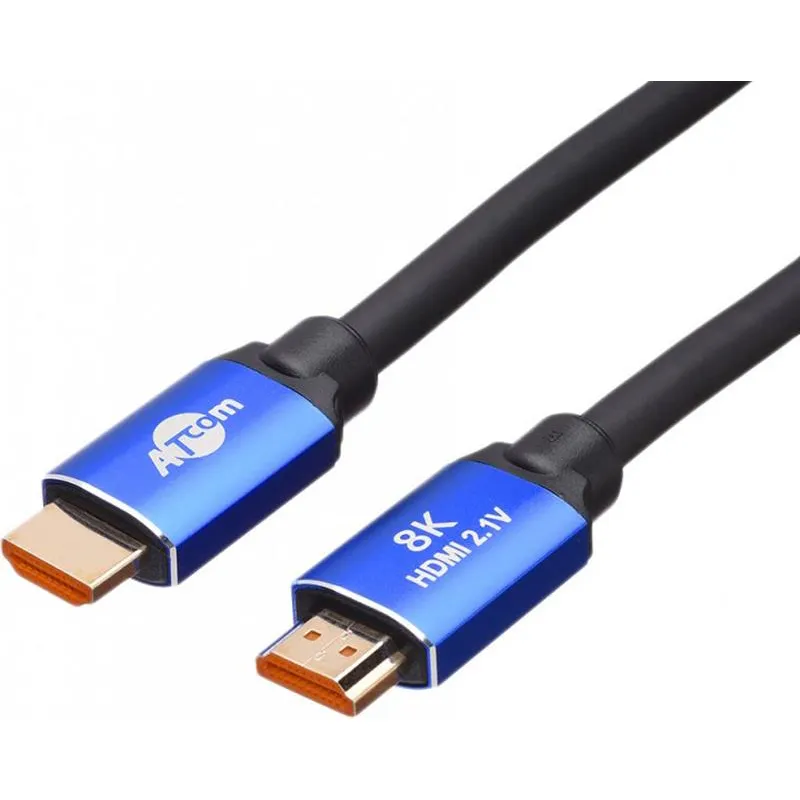 Кабель ATcom HDMI - HDMI V 2.1 (M/M), Real 8K 48Gbps, 10 м, Black/Blue (88810) - мініатюра 2