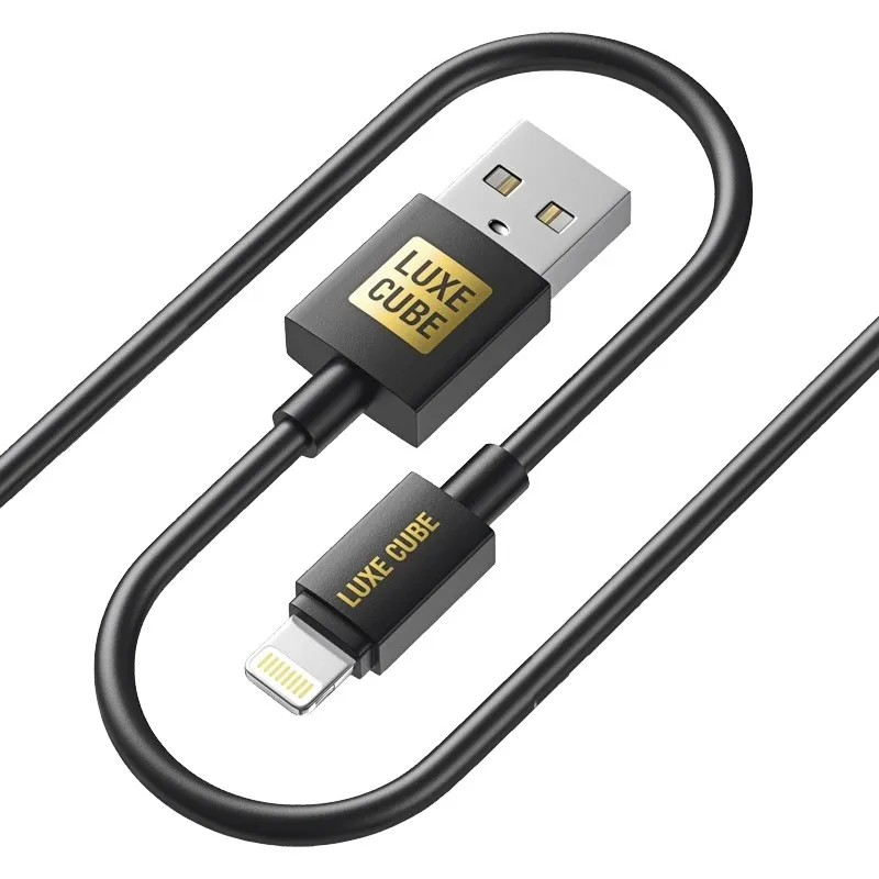 Кабель Luxe Cube USB - Lightning (M/M), 3А, 2 м, чорний (8886888698445) - зображення 1