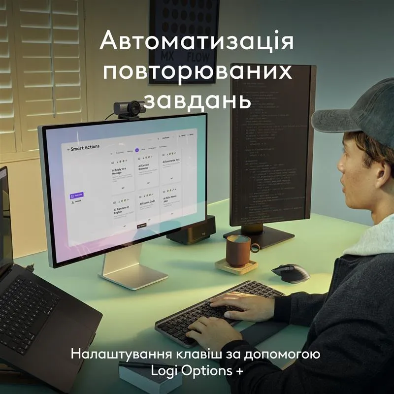 Комплект (клавіатура, миша) бездротовий Logitech MX Keys S Combo for Mac Space Grey (920-012845) - мініатюра 11