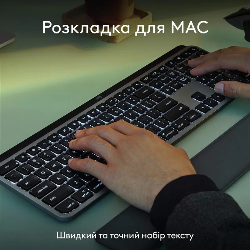 Комплект (клавіатура, миша) бездротовий Logitech MX Keys S Combo for Mac Space Grey (920-012845) - мініатюра 7