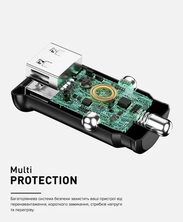 Автомобільний зарядний пристрій Luxe Cube 2USB 12W Black (8886899698465) - мініатюра 2