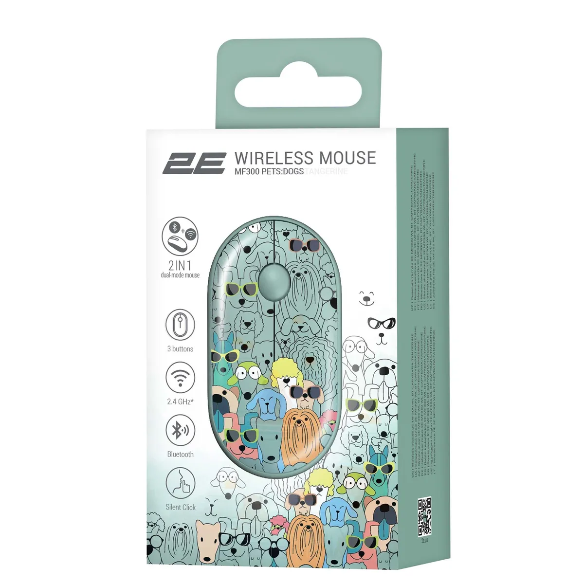 Миша бездротова 2E MF300 Pets Dogs Silent WL BT Green (2E-MF300WPETSGN) - мініатюра 2