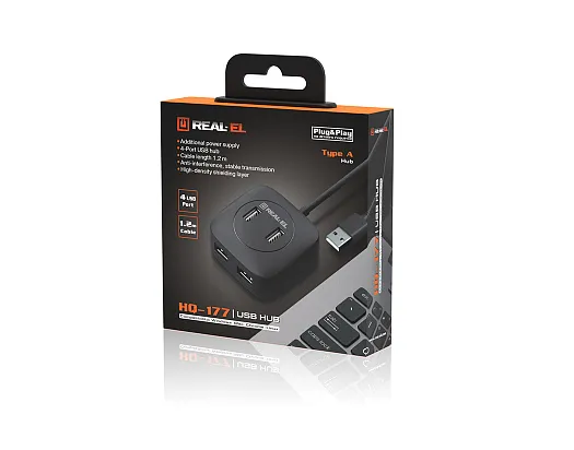 USB-хаб REAL-EL HQ-177 4 ports - мініатюра 8