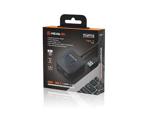 USB-хаб REAL-EL HQ-187 4 ports - мініатюра 8