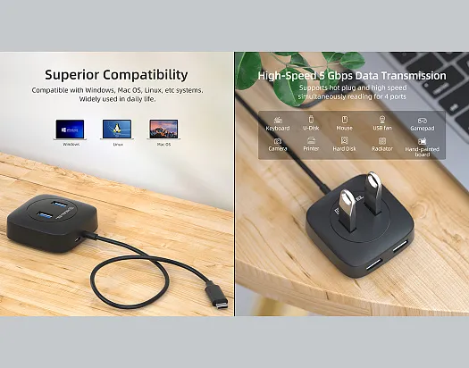 USB-хаб REAL-EL CQ-407 4 ports - мініатюра 10