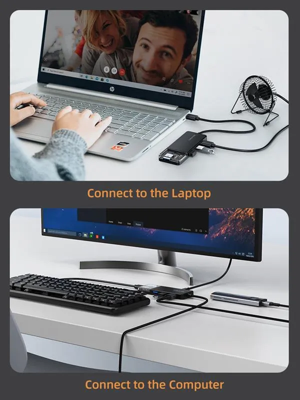 Концентратор Cabletime USB C/A - 4 Port USB 3.0, 5Gbps, 0.15 m (CB05B) - мініатюра 7